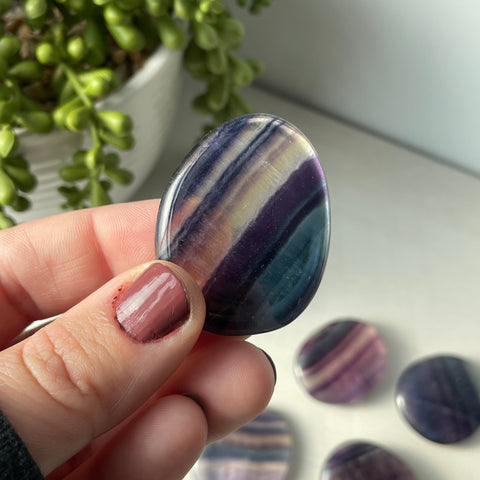 Rainbow Fluorite Worry Stone