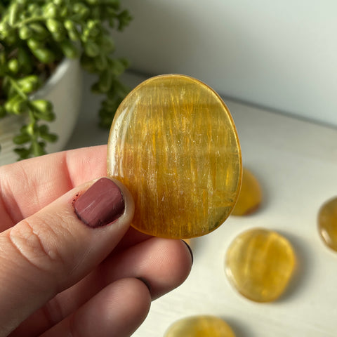 Yellow Fluorite Worry Stone