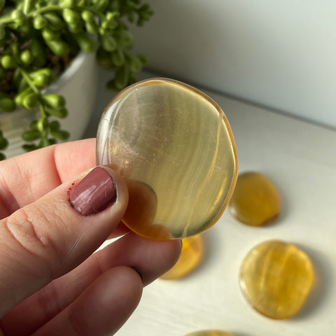 Yellow Fluorite Worry Stone