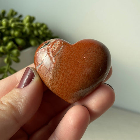 Brecciated Red Jasper Puffy Heart