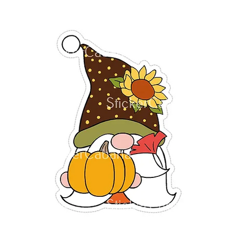 Fall Vibes Pumpkin Gnome Vinyl Sticker waterproof vinyl sticker cabana