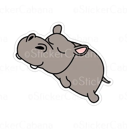 Happy Hippo Vinyl Sticker