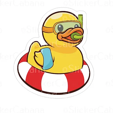 rubber ducky waterproof vinyl sticker cabana