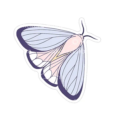 Pink and Purple Mystical Moth Vinyl Sticker waterproof sticker cabana