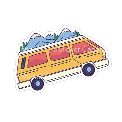 Retro Camper Van Vinyl Sticker