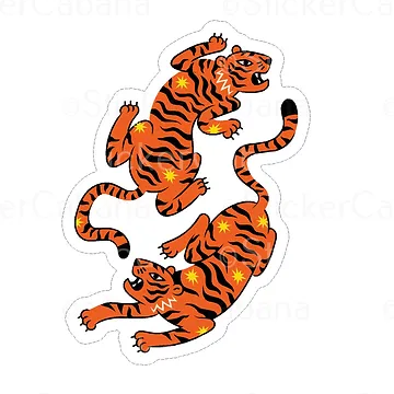 tiger sticker waterproof vinyl sticker cabana