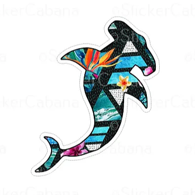 hammerhead shark waterproof vinyl sticker cabana