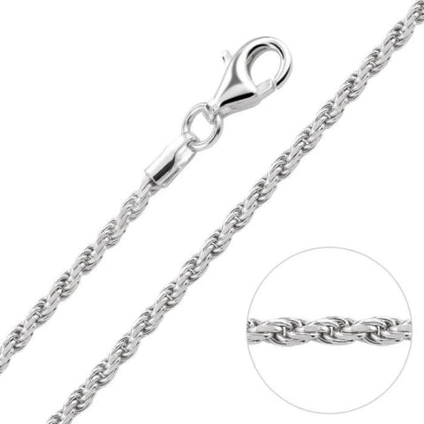 Chaîne de corde en argent sterling