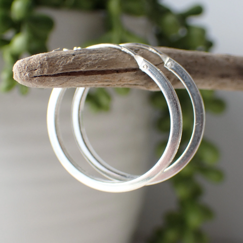 Sterling Silver Square Hoop Earrings