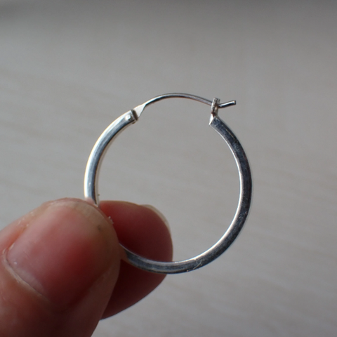 Sterling Silver Square Hoop Earrings