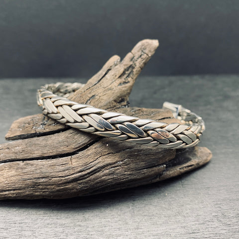Hand Made Braided Sterling Silver Cuff Bracelet