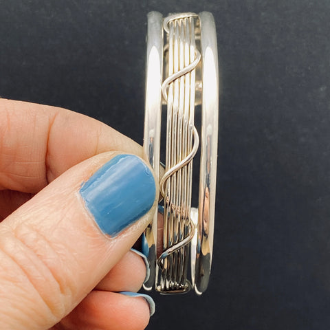 Hand Made Braided Sterling Silver Cuff Bracelet