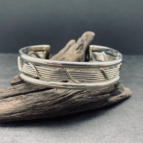 Hand Made Braided Sterling Silver Cuff Bracelet