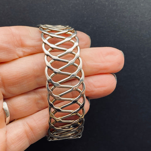 Hand Made Braided Sterling Silver Cuff Bracelet