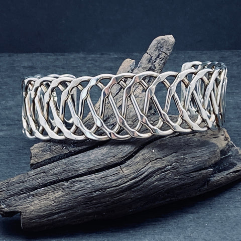 Hand Made Braided Sterling Silver Cuff Bracelet