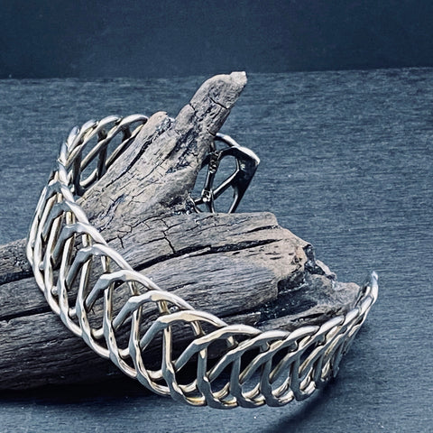 Hand Made Braided Sterling Silver Cuff Bracelet