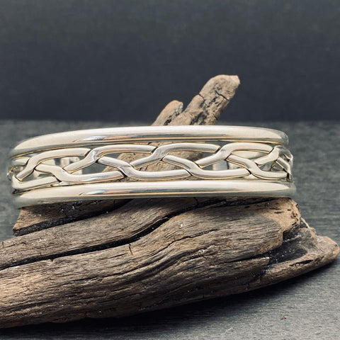 Hand Made Braided Sterling Silver Cuff Bracelet