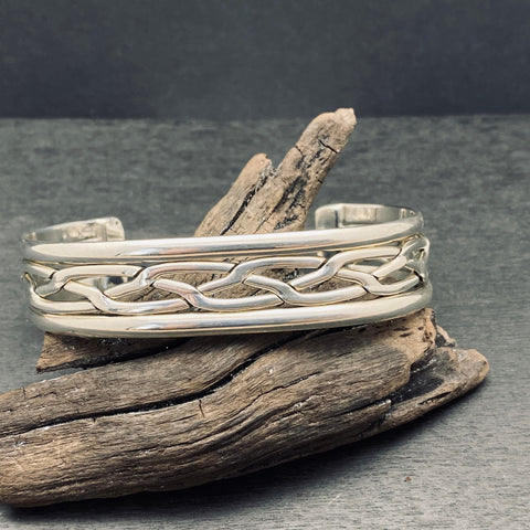 Hand Made Braided Sterling Silver Cuff Bracelet