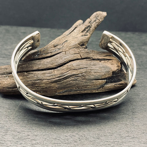 Hand Made Braided Sterling Silver Cuff Bracelet