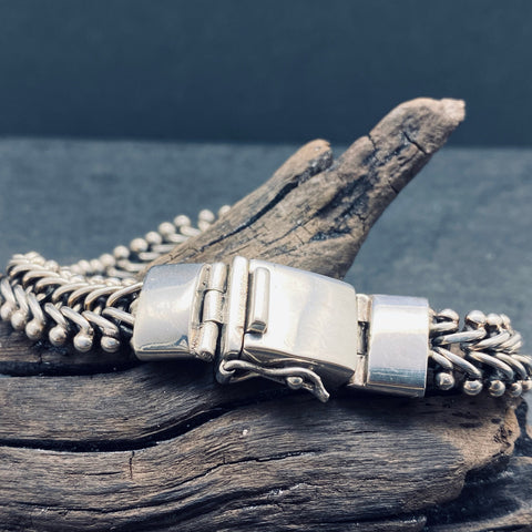 Sterling Silver Woven Statement Bracelet