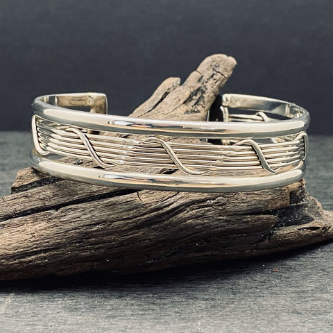 Hand Made Braided Sterling Silver Cuff Bracelet