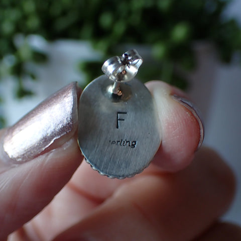 Conch Shell Sterling Silver Earrings By Navajo Artist Freda Martinez