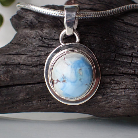 Sterling Silver Golden Hills Turquoise Pendant by Native American Artist