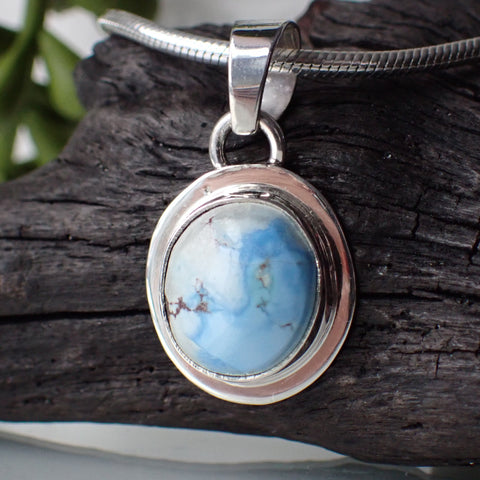 Sterling Silver Golden Hills Turquoise Pendant by Native American Artist