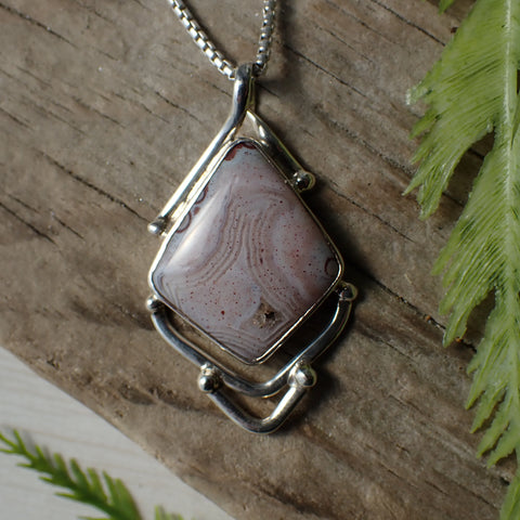 Sterling Silver Crazy Lace Agate Pendant
