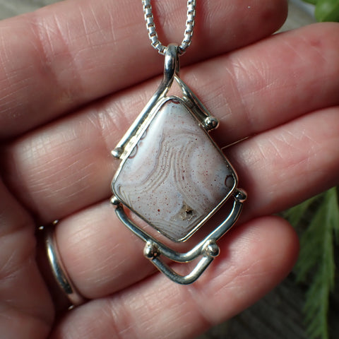 Sterling Silver Crazy Lace Agate Pendant