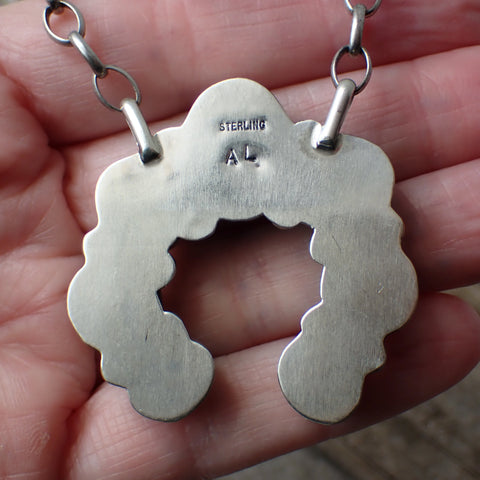 Sterling Silver Kingman Turquoise Naja Pendant By Augustine Largo "AL"