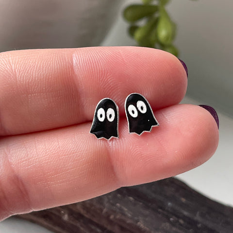 Nickel & Lead Free Sterling Silver Cute Ghost Studs