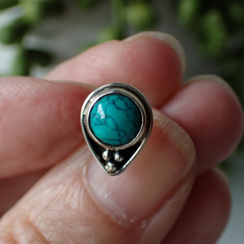 sterling silver turquoise stud earring