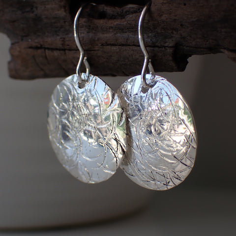 sterling silver hammered handmade earrings