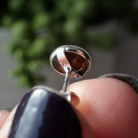 Tiger's Eye Faceted Sterling Silver Stud Earrings