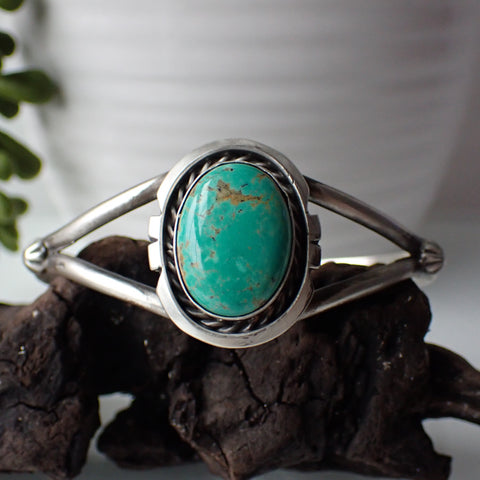 Kingman Turquoise Sterling Silver Cuff Bracelet By Augustine Largo