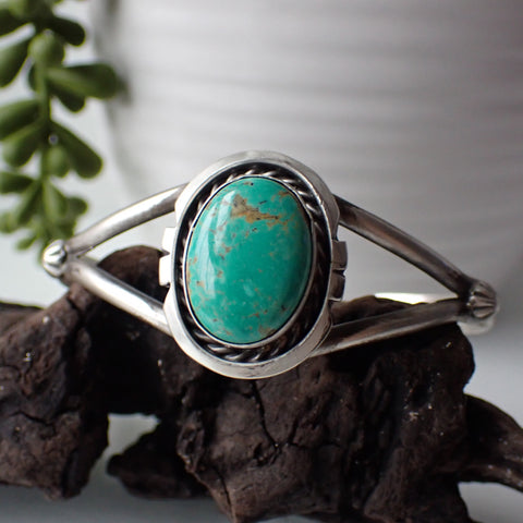 Kingman Turquoise Sterling Silver Cuff Bracelet By Augustine Largo