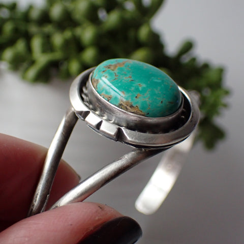 Kingman Turquoise Sterling Silver Cuff Bracelet By Augustine Largo