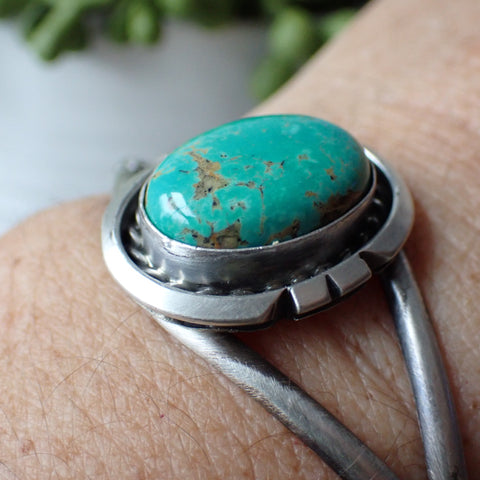 Kingman Turquoise Sterling Silver Cuff Bracelet By Augustine Largo