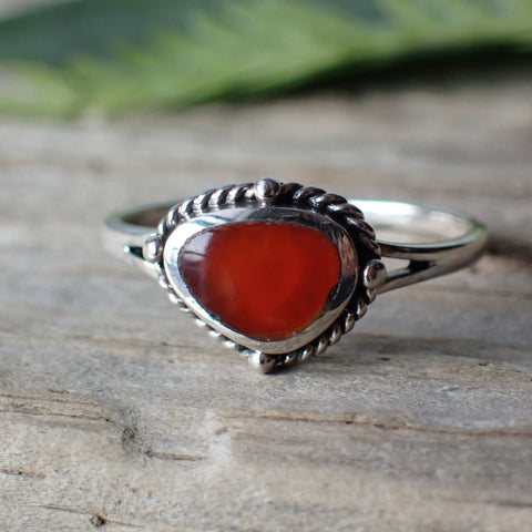 Bague en argent sterling cornaline 