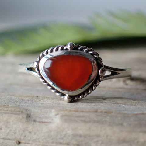 Bague en argent sterling cornaline 