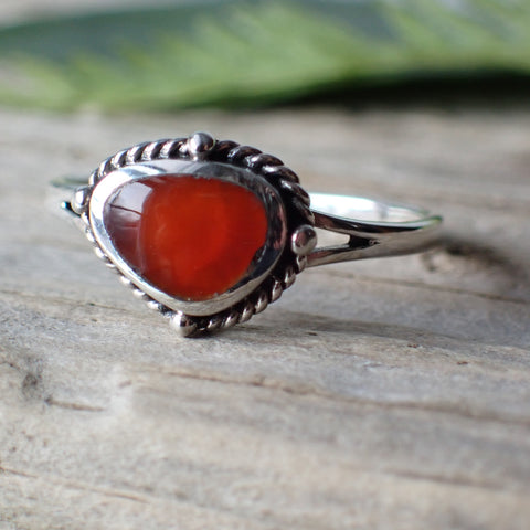 Bague en argent sterling cornaline 