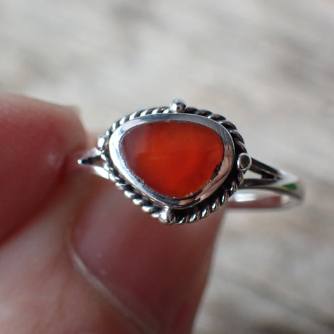 Bague en argent sterling cornaline 