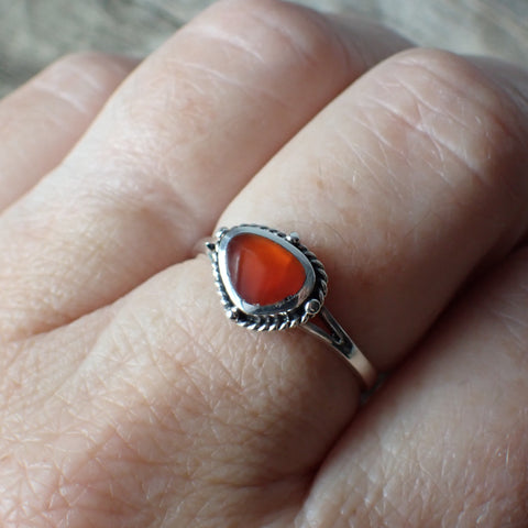 Bague en argent sterling cornaline 