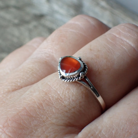 Bague en argent sterling cornaline 