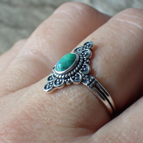 Turquoise Sterling Silver Stone Ring