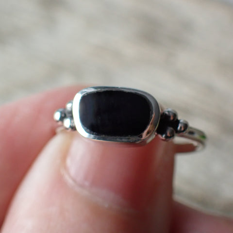 Onyx Sterling Silver Swirl Ring