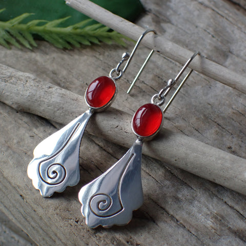 Boucles d'oreilles en verre et argent sterling 