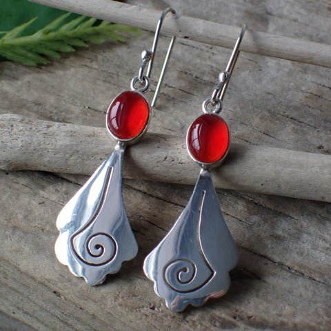 Boucles d'oreilles en verre et argent sterling 