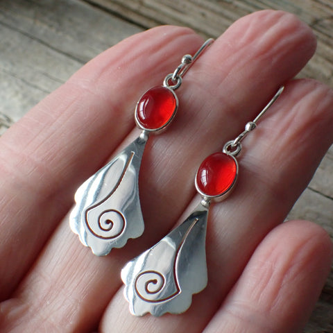 Boucles d'oreilles en verre et argent sterling 